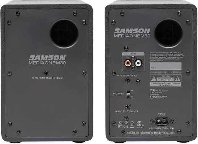 Alt view image 4 of 20 - Samson MediaOne M30 Powered Studio Monitors (Pair)