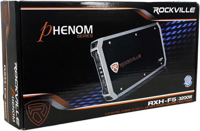 Alt view image 5 of 5 - Rockville RXH-F5 3200 Watt Peak/1600w RMS 5 Channel Amplifier Car Stereo Amp