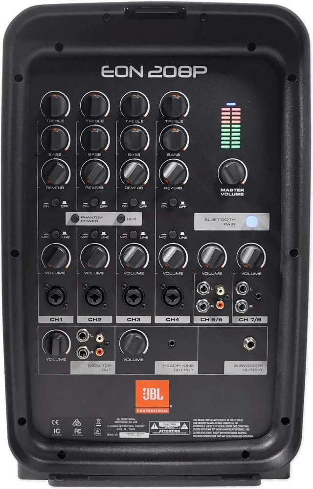 Alt view image 8 of 20 - JBL EON208P Personal PA System, Includes 2x 8" JBL Two-way Speakers and 8-Channel Mixer