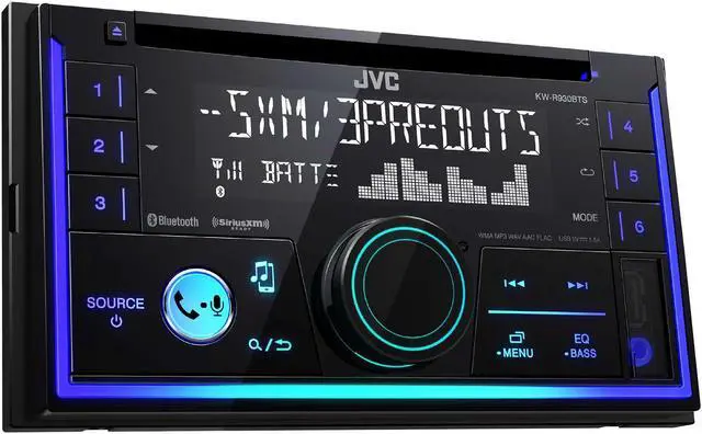 Alt view image 7 of 20 - JVC KW-R930BTS 2-Din CD Receiver featuring Bluetooth / USB / SiriusXM / Pandora / iHeartRadio / Spotify / 13-Band EQ
