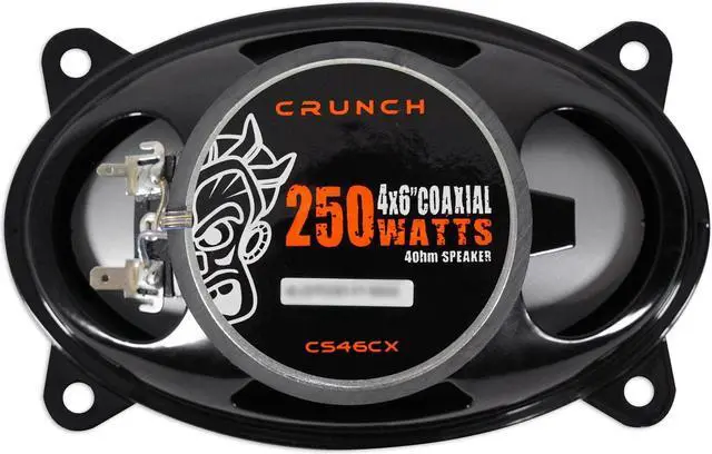 Alt view image 13 of 20 - Crunch 250 Watt 4 x 6-Inch Coaxial Car Audio Speakers