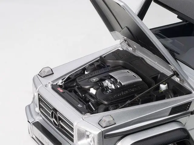 Alt view image 3 of 9 - Mercedes Benz G500 4X4 2 Silver 1/18 Model Car by Autoart