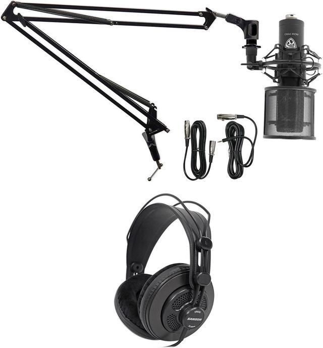Rockville DMS40 40 Microphone Boom Arm Studio Podcast USB Mic Stand+Desk  Clamp