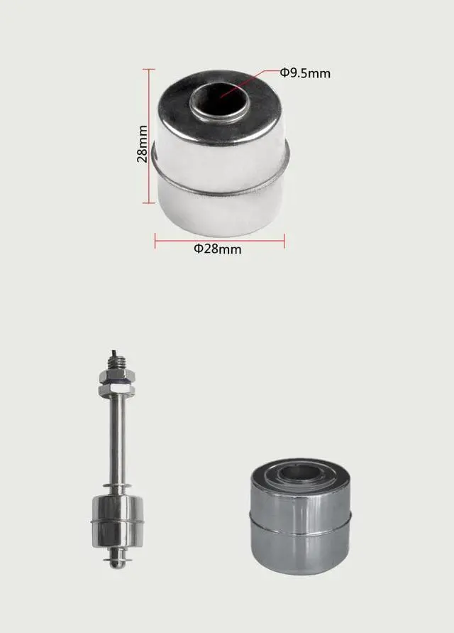Alt view image 2 of 4 - Magnetic Stainless Steel Float Ball for Water Level Float Switch 28*28*9.5mm Stainless Steel Float Ball - Stainless steel 316