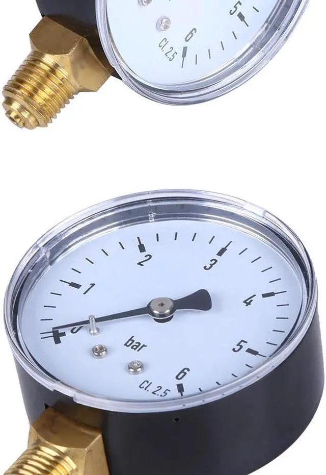Alt view image 3 of 5 - TS-60-6 / 0-6bar 1/4'' NPT Air Compressor Pressure Hydraulic Gauge Measuring Manometer