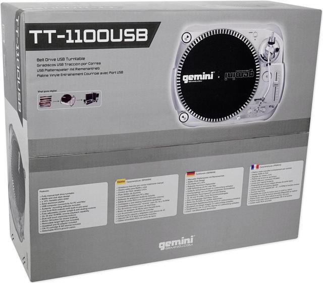 Alt view image 17 of 20 - Gemini TT-1100 USB Belt Drive Turntable Belt Drive DJ Turntable