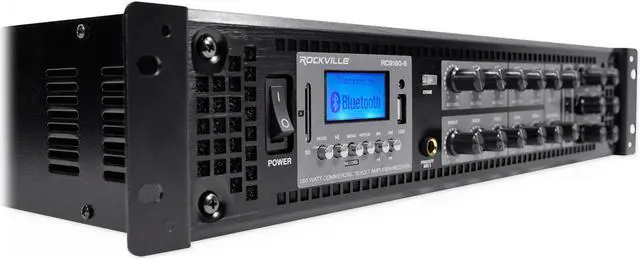 Alt view image 7 of 9 - Rockville RCS180-6 180 Watt 6 Zone 70v Commercial/Restaurant Amplifier/Bluetooth