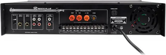 Alt view image 4 of 9 - Rockville RCS180-6 180 Watt 6 Zone 70v Commercial/Restaurant Amplifier/Bluetooth