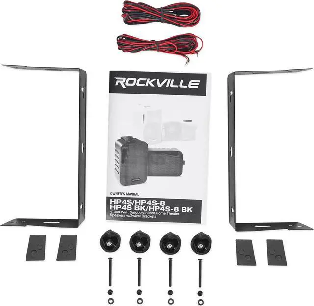 Alt view image 5 of 6 - (2) Rockville HP4S-8 BK Black 4" Outdoor/Indoor 8-Ohm Wall Mount Home Speakers