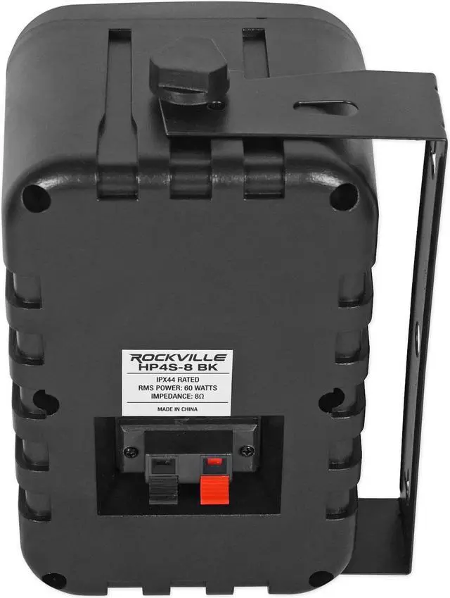 Alt view image 4 of 6 - (2) Rockville HP4S-8 BK Black 4" Outdoor/Indoor 8-Ohm Wall Mount Home Speakers