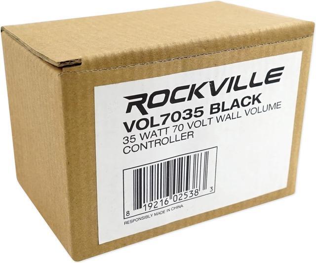 Alt view image 7 of 7 - Rockville VOL70100 100 Watt 70v Black Wall Volume Control Zone Controller Box