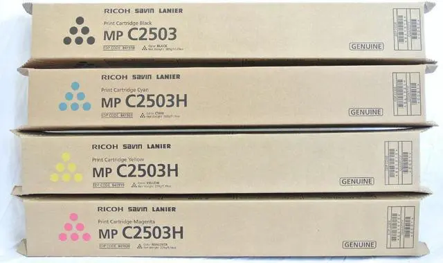Main image of Genuine Ricoh Savin Lanier MP C2503H CMYK Toner Set 841918 841919 841920 841921