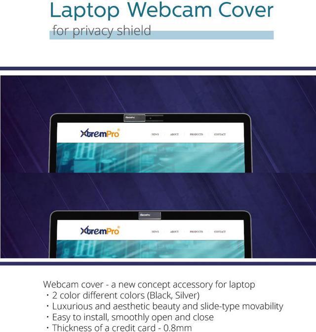 Alt view image 6 of 7 - XtremPro Webcam Cover Privacy Shield for Computer, Mac, MacBook Pro, iMac, Laptop, Surfcase Pro, Phone, 0.03 in Ultra Thin Camera Blocker Privacy Shield - 61034 (Silver)