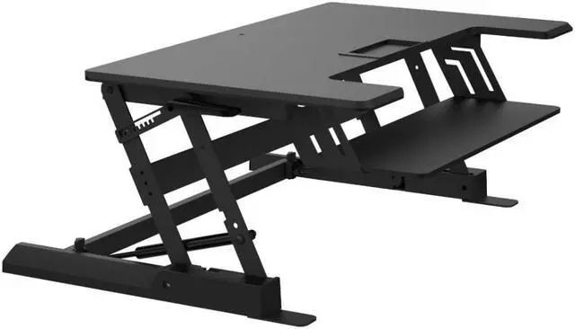 Main image of XtremPro Z Type Height-Adjustable Elevating Sitting 6.5" - 16.3" in & Standing Computer Monitor Desk Riser Converter, Fits Home Study and Office Tabletop Workstation, Supports 33lbs - Black (11118)
