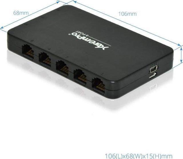 XtremPro 61026 8-Port USB Powered 10-100Mbps Ethernet RJ45 Network Switch  Hub