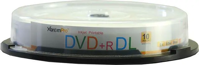 Main image of XtremPro DVD+R DL 8X 8.5GB 240Min Recordable Double Layer DVD 10 Pack Blank Discs in Spindle - 11045