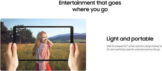 Alt view image 6 of 6 - Samsung Galaxy Tab A7 Lite (SM-T225, 2021, WiFi + Cellular) 8.7" WXGA+ Display, 32GB + 3GB RAM, 4G LTE Tablet, GSM Only, Factory Unlocked, International Model