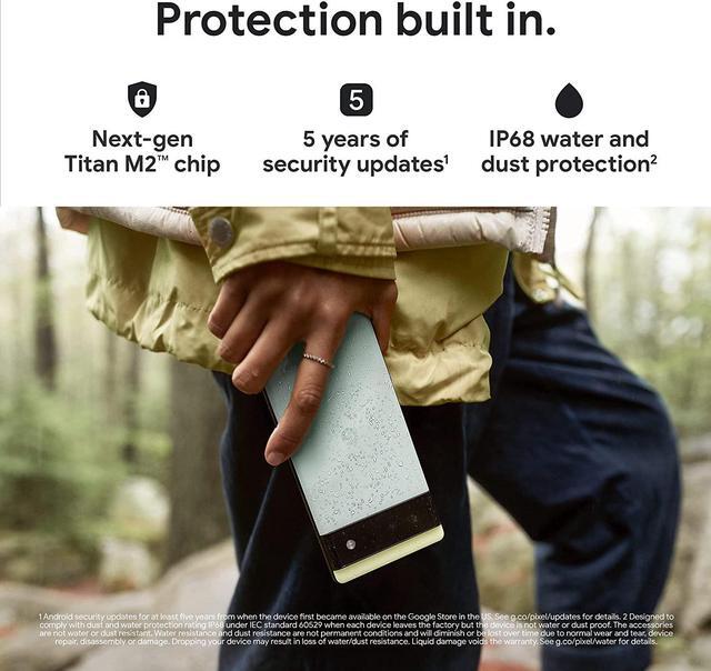 Alt view image 6 of 7 - Google Pixel 6 5G, 6.4" OLED Display, 128GB + 8GB RAM, 50MP Camera, Google Tensor
Titan M2 security coprocessor, Factory Unlocked, International Version
