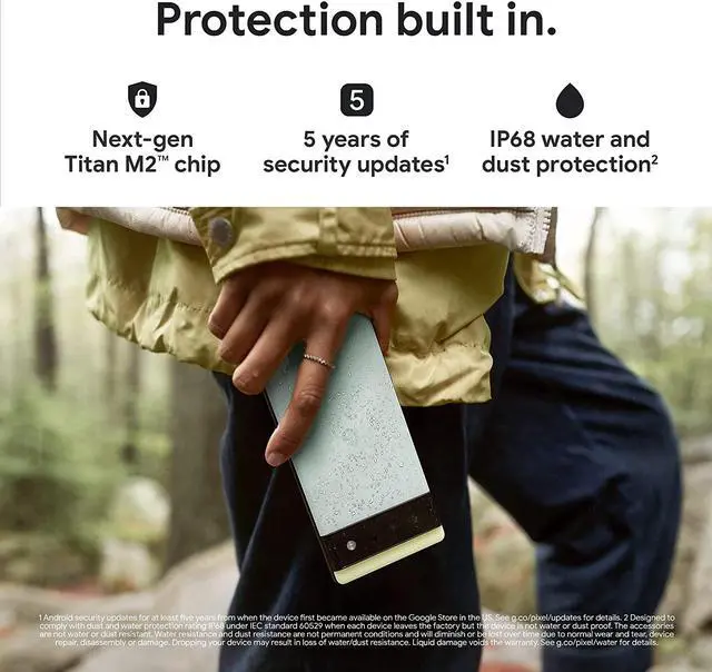 Alt view image 6 of 7 - Google Pixel 6 5G, 6.4" OLED Display, 128GB + 8GB RAM, 50MP Camera, Google TensorTitan M2 security coprocessor, Factory Unlocked, International Version