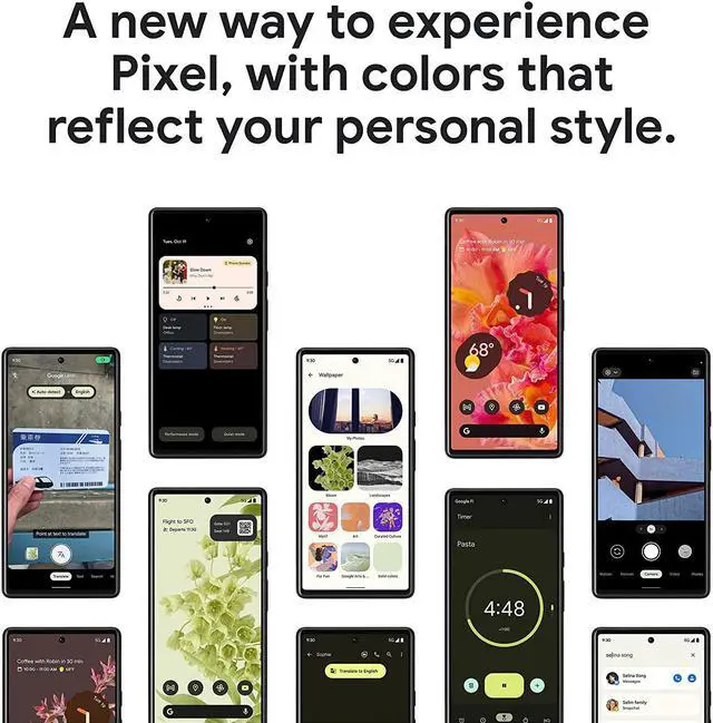 Alt view image 7 of 7 - Google Pixel 6 5G, 6.4" OLED Display, 128GB + 8GB RAM, 50MP Camera, Google TensorTitan M2 security coprocessor, Factory Unlocked, International Version