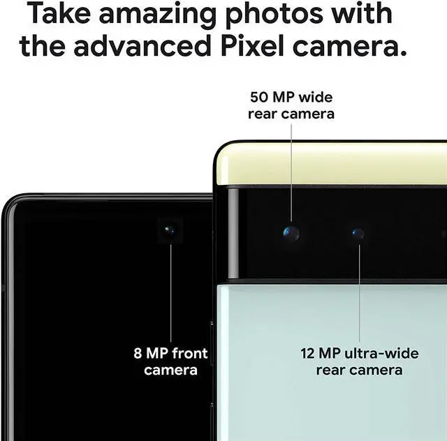 Alt view image 5 of 7 - Google Pixel 6 5G, 6.4" OLED Display, 128GB + 8GB RAM, 50MP Camera, Google TensorTitan M2 security coprocessor, Factory Unlocked, International Version