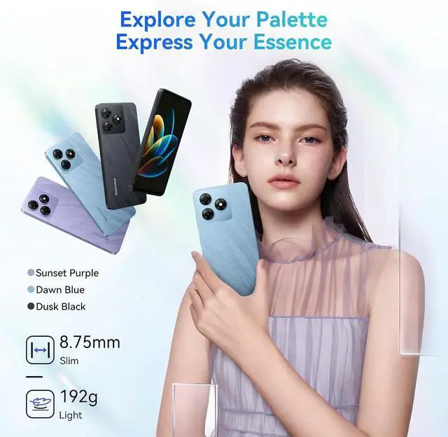 Alt view image 2 of 3 - Blackview Blackview WAVE 8 Smartphone 4GB+128GB Global Version 6.56-Inch 720*1612 Resolution Display Unisoc T606 CPU 5000mAh Battery 10W Charge 13M Rear Camera 8MP Front Camera