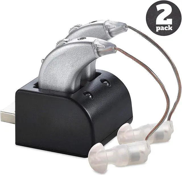 Main image of Digital Hearing Amplifiers - Pair of Rechargeable BTE Personal Sound Amplifier with USB Dock - Premium Behind The Ear Sound Amplification - by MEDca
