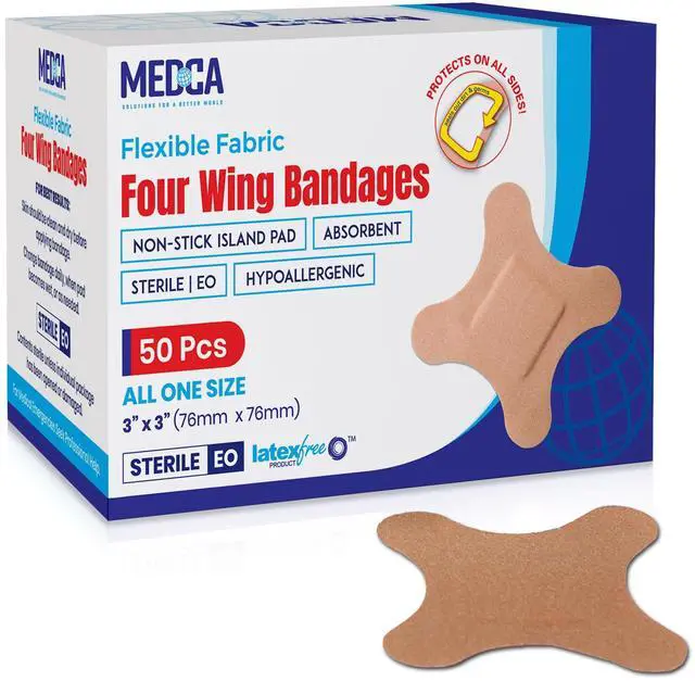 Main image of Flexible Knuckle Fabric Bandages - 50 Count Box of Flex Fabric Adhesive Bandages Knuckle Bandages for Finger Care and to Protect Wounds