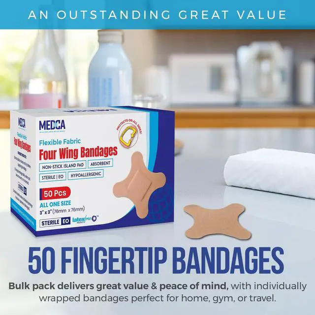 Alt view image 7 of 7 - Flexible Knuckle Fabric Bandages - 50 Count Box of Flex Fabric Adhesive Bandages Knuckle Bandages for Finger Care and to Protect Wounds