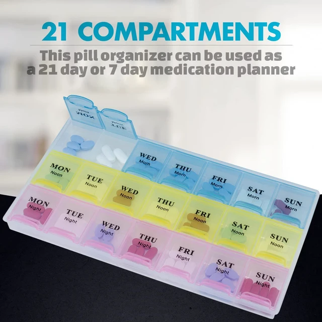 Alt view image 3 of 7 - MEDca Weekly Pill Organizer, Three-Times-a-Day, 1 Pill Organizer