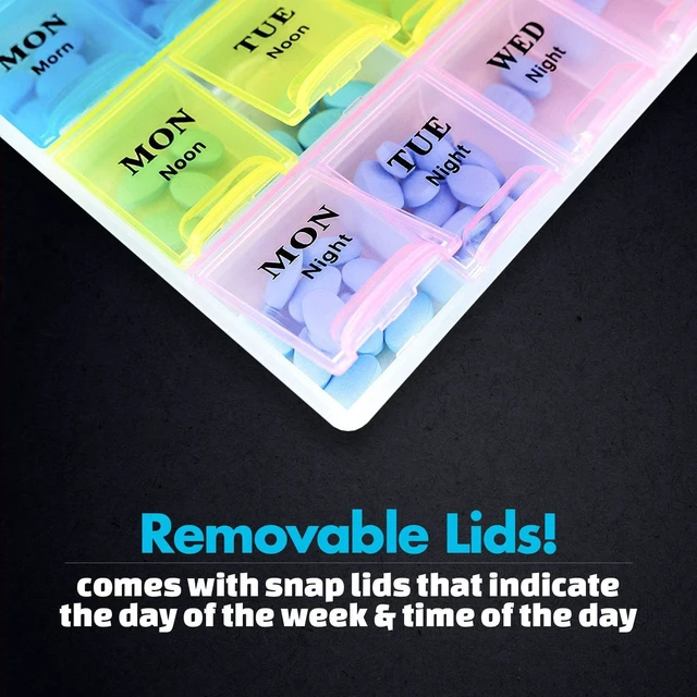 Alt view image 4 of 7 - MEDca Weekly Pill Organizer, Three-Times-a-Day, 1 Pill Organizer