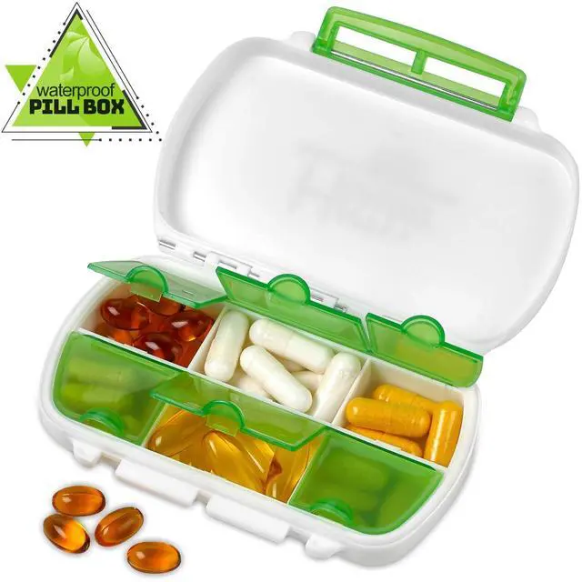 Alt view image 2 of 7 - Pill Boxes- Pack of 2 Waterproof Medicine Pill Holder Cases, BPA-Free Daily Tablet Holder Storage Organizer Dispenser for Medications, Supplements, & Vitamins, Ideal for Travel by MEDca