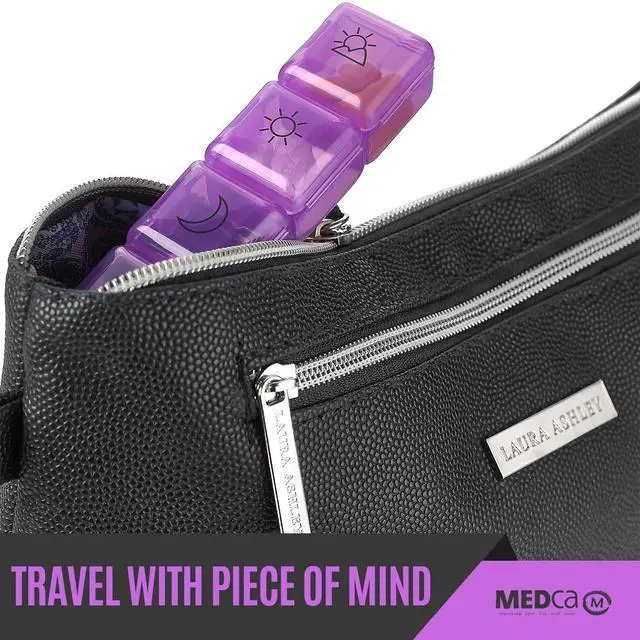 Alt view image 6 of 6 - Weekly Pill Organizer - 4 Compartment Am/pm Pill Box, 7 Day Large Travel Medication Dispenser Case for Vitamins and Medicines by MEDca