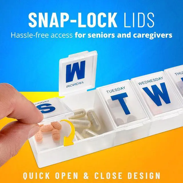 Alt view image 4 of 7 - MEDca Weekly Pill Organizer, 7-Day Pill Planner Extra Large