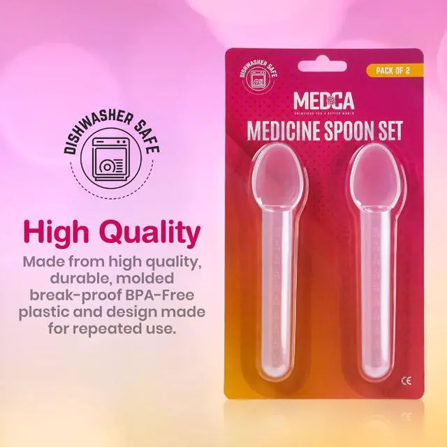 Alt view image 2 of 3 - Calibrated Medicine Spoon for Kids, Baby & Toddler - (Pack of 2) - 2 Tsp/10 mL Capacity Plastic Oral Liquid Dose Medication Graduated Dispenser
