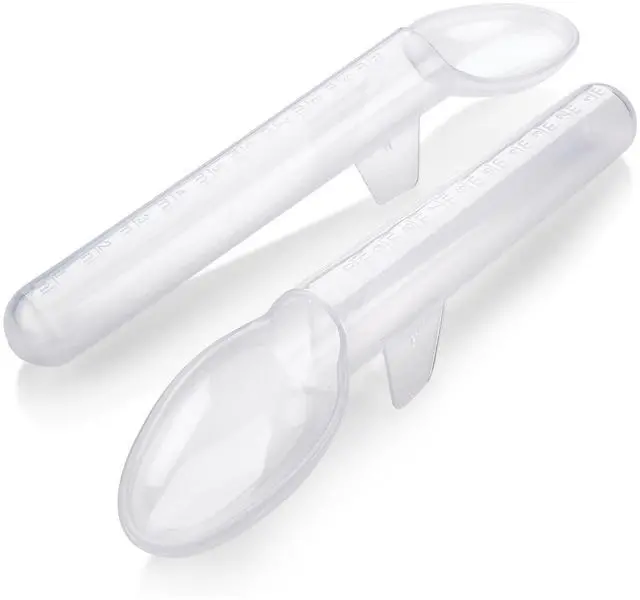 Main image of Calibrated Medicine Spoon for Kids, Baby & Toddler - (Pack of 2) - 2 Tsp/10 mL Capacity Plastic Oral Liquid Dose Medication Graduated Dispenser