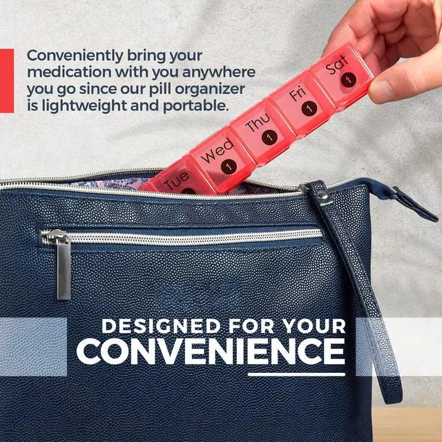 Alt view image 6 of 7 - Extra Large Monthly Pill Organizer - 7-Day Color Once-A-Day Pill Dispenser w/ 4 Weekly Pill Containers for 28 Days - BPA-Free Dust-Proof Case XL Medicine Organizer Box for Pills, Tablets, Supplements