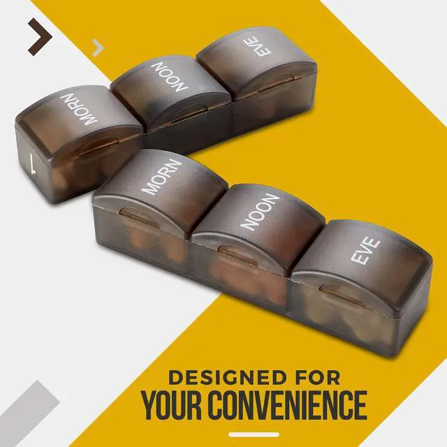 Alt view image 6 of 7 - Month Pill Box Organizer - 32 Compartments | Morning-Noon-Night - 30 Day Pill Case with 32 Daily Compartments for Vitamins, Supplements, Medication - Travel Monthly Pill Organizer 3 Times-a-Day, Black