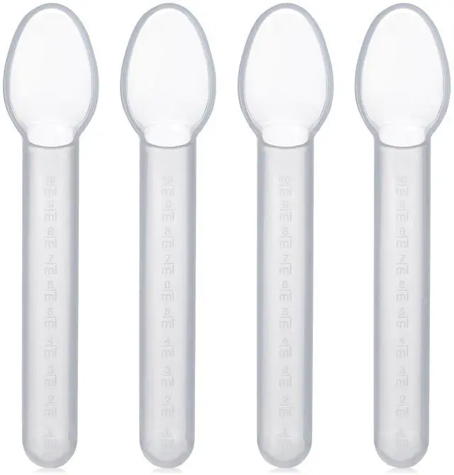 Main image of Calibrated Medicine Spoon for Kids, Baby & Toddler - (Pack of 4) - 2 Tsp/10 mL Capacity Plastic Oral Liquid Dose Medication Graduated Dispenser