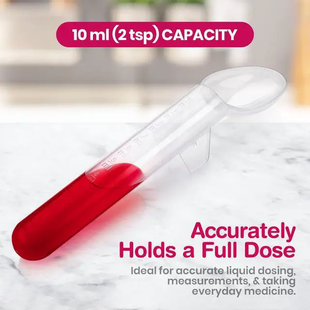 Alt view image 3 of 7 - Calibrated Medicine Spoon for Kids, Baby & Toddler - (Pack of 4) - 2 Tsp/10 mL Capacity Plastic Oral Liquid Dose Medication Graduated Dispenser