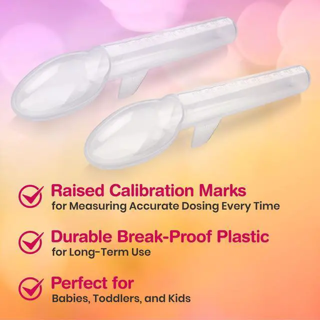 Alt view image 7 of 7 - Calibrated Medicine Spoon for Kids, Baby & Toddler - (Pack of 4) - 2 Tsp/10 mL Capacity Plastic Oral Liquid Dose Medication Graduated Dispenser