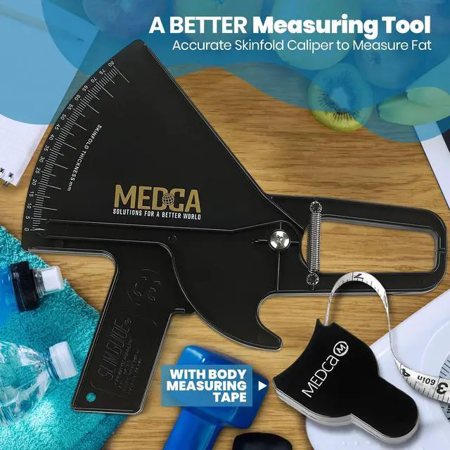 Alt view image 3 of 7 - Pro Skinfold Caliper and Body Measurement Tape - Precision Body Fat Tool Plus BMI Chart - Accurately Measure and Gauge Body Fat Help Track Weight Loss and Achieve Fitness Goals for Men and Women