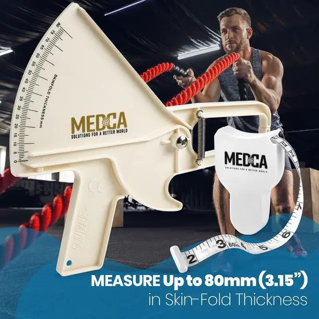Alt view image 6 of 7 - Pro Skinfold Caliper and Body Measurement Tape - Precision Body Fat Tool Plus BMI Chart - Accurately Measure and Gauge Body Fat Help Track Weight Loss, Achieve Fitness Goals for Men and Women, White