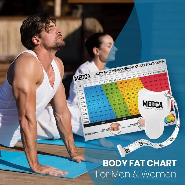 Alt view image 7 of 7 - Pro Skinfold Caliper and Body Measurement Tape - Precision Body Fat Tool Plus BMI Chart - Accurately Measure and Gauge Body Fat Help Track Weight Loss, Achieve Fitness Goals for Men and Women, White