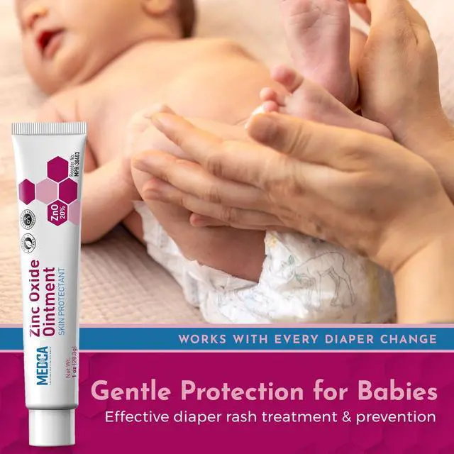 Alt view image 7 of 7 - High-Potency 20% Zinc Oxide Ointment - (Pack of 4) Baby Diaper Rash Cream and Gentle Skin Protectant Barrier for Chafed Skin, Wetness, Daily & Overnight Protection Soothing, Hypoallergenic, 1oz Tubes