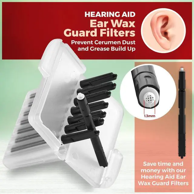 Alt view image 2 of 7 - MEDca Hearing Aid Ear Wax Guard Filters - 5 Pack/40 Pieces Replacement Wax Filters Prevent Cerumen Dust and Grease Build Up Compatible w/Phonak, Resound, Widex, Unitron and Jungle Care Hearing Aids