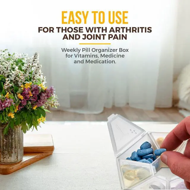Alt view image 2 of 7 - MEDca Weekly Pill Organizer Clear 7-Sided Pill Reminder, Round Shaped, Pack of 4