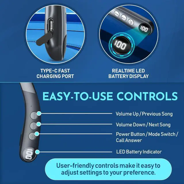 Alt view image 4 of 7 - Rechargeable Bluetooth Hearing Amplifier - Wireless Hands-Free Neckband w/Noise Reduction, Neck Sound Amplifying Device Helps Aid Comfortable Hearing for Listening, Watching TV for Seniors & Adults