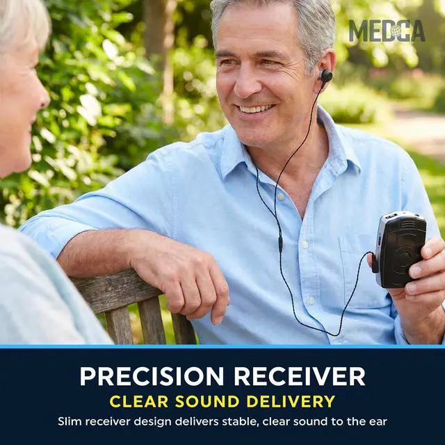 Alt view image 5 of 7 - MEDca 2 Pin Hearing Aid Replacement Cord & Receiver Set - Compatible with Most Pocket Hearing Aids AVA-16 & AVA-68 Body Worn Hearing Amplifiers - 75cm Cable - Sound Amplifier Accessory & 6 Ear Domes