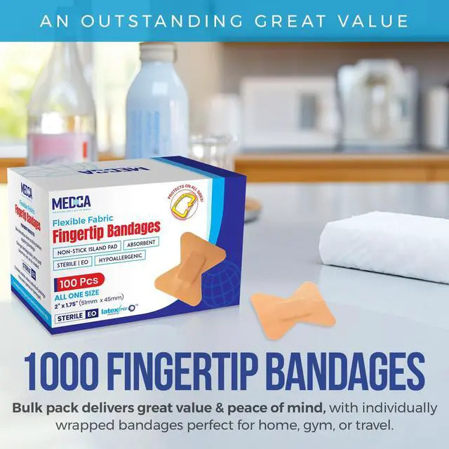Alt view image 7 of 7 - Flexible Fabric Bandages - Flex Fabric Adhesive Bandages Finger-Tip Care and to Protect Wounds from Infection - (Bulk 1000 Count Case)